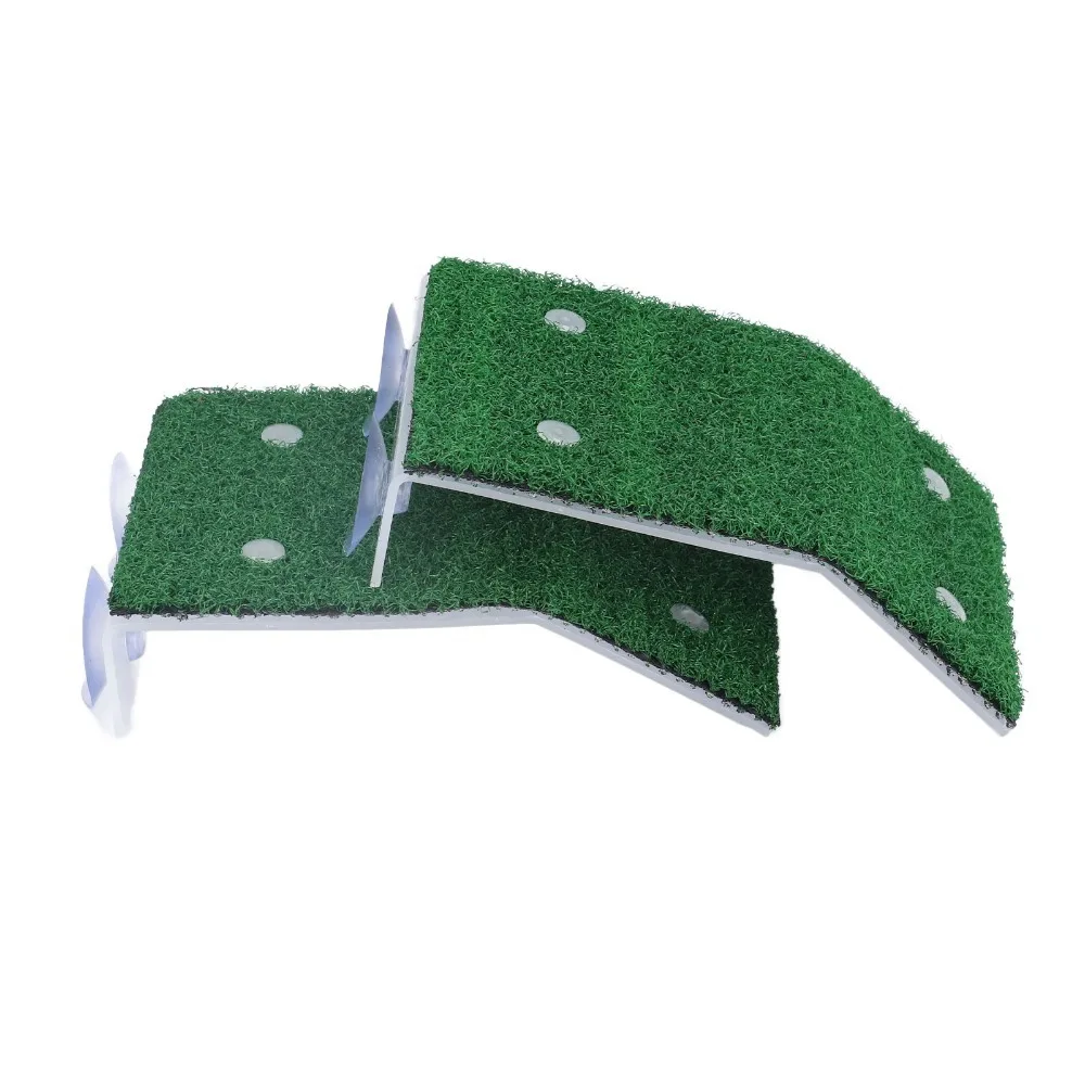 2pcs Green Turtle Basking Platform Suction Cup Artificial Plastic Plants Turtle Climbing Terrace Tortoise Resting Terrace