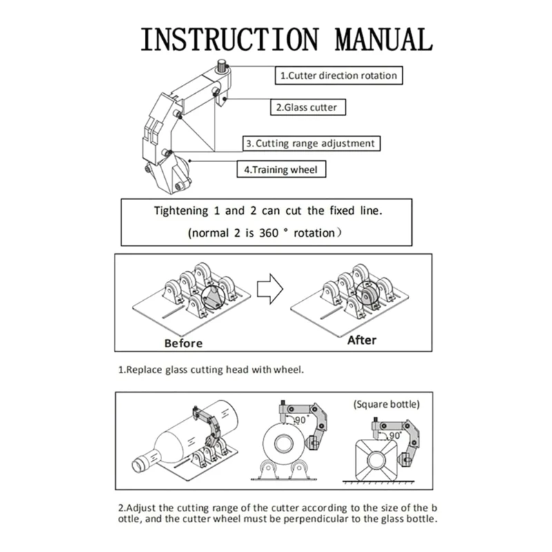dwan เครื่องมือตัดขวดไวน์สำหรับแก้ว DIY หัตถกรรมสร้างสรรค์ตัดเจาะ