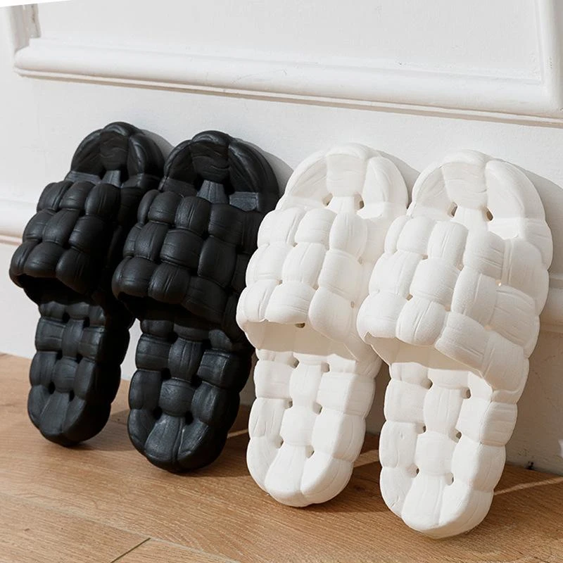 Sole Can Leak Bathroom Slippers Non-Slip for Women Men Summer Solid Color Home Rubber Slippers EVA Indoor Soft Sole Sandals