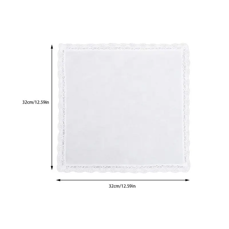 Handkerchiefs for Women White Handkerchief Cotton Ladies Hankies with Lace Edges for Wedding Party Functional Accessory