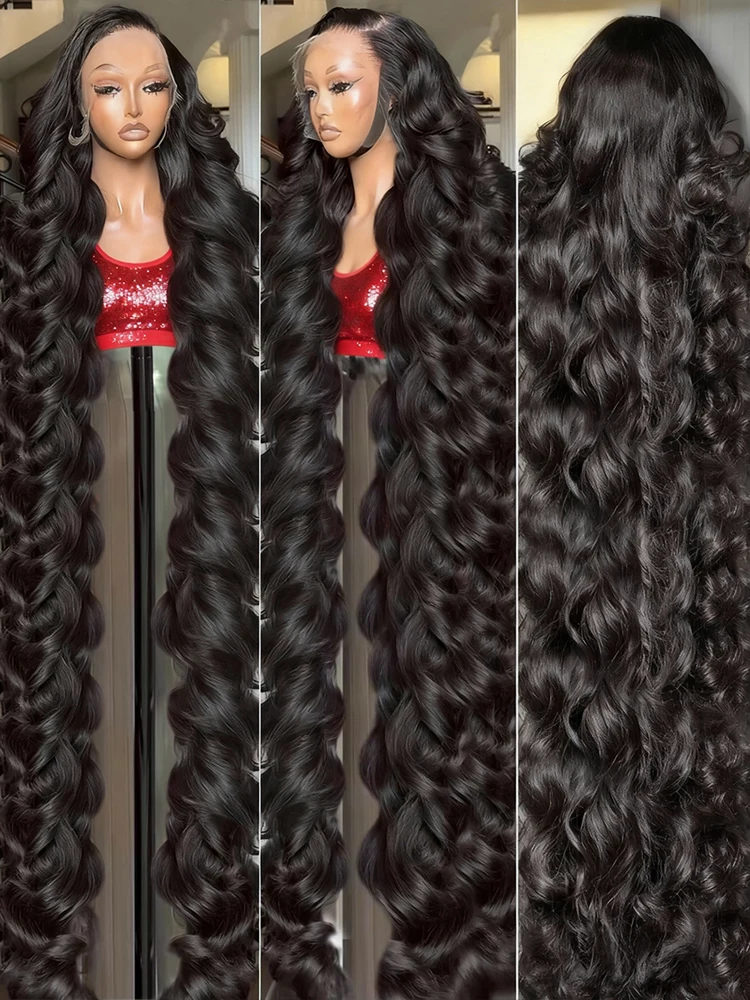 300% High Density Body Wave 13x6 Hd Lace Frontal Wigs 40 46 Inches Water Wave 13x4 360 Full Lace Front Human Hair Wigs For Women