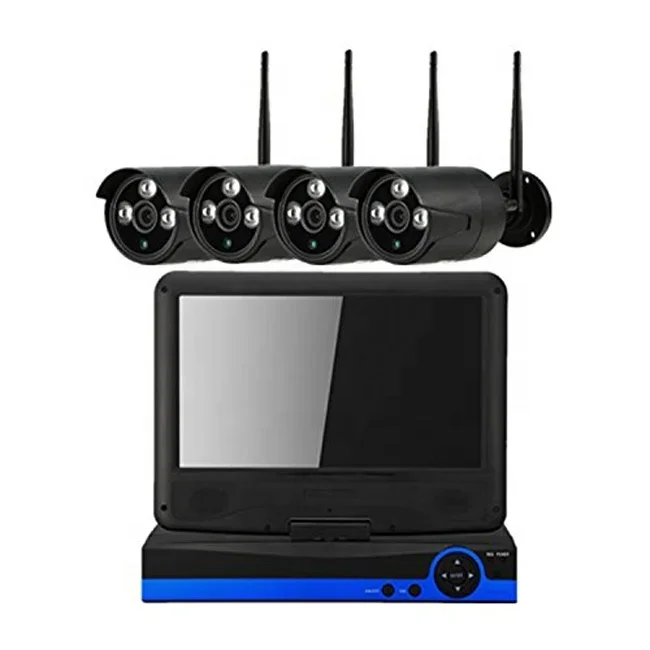 4ch 8ch 720p 960p H.264 1080p H.265 Wireless 10.1 inch LCD HD Outdoor IP WiFi CCTV NVR Kit Security Camera System