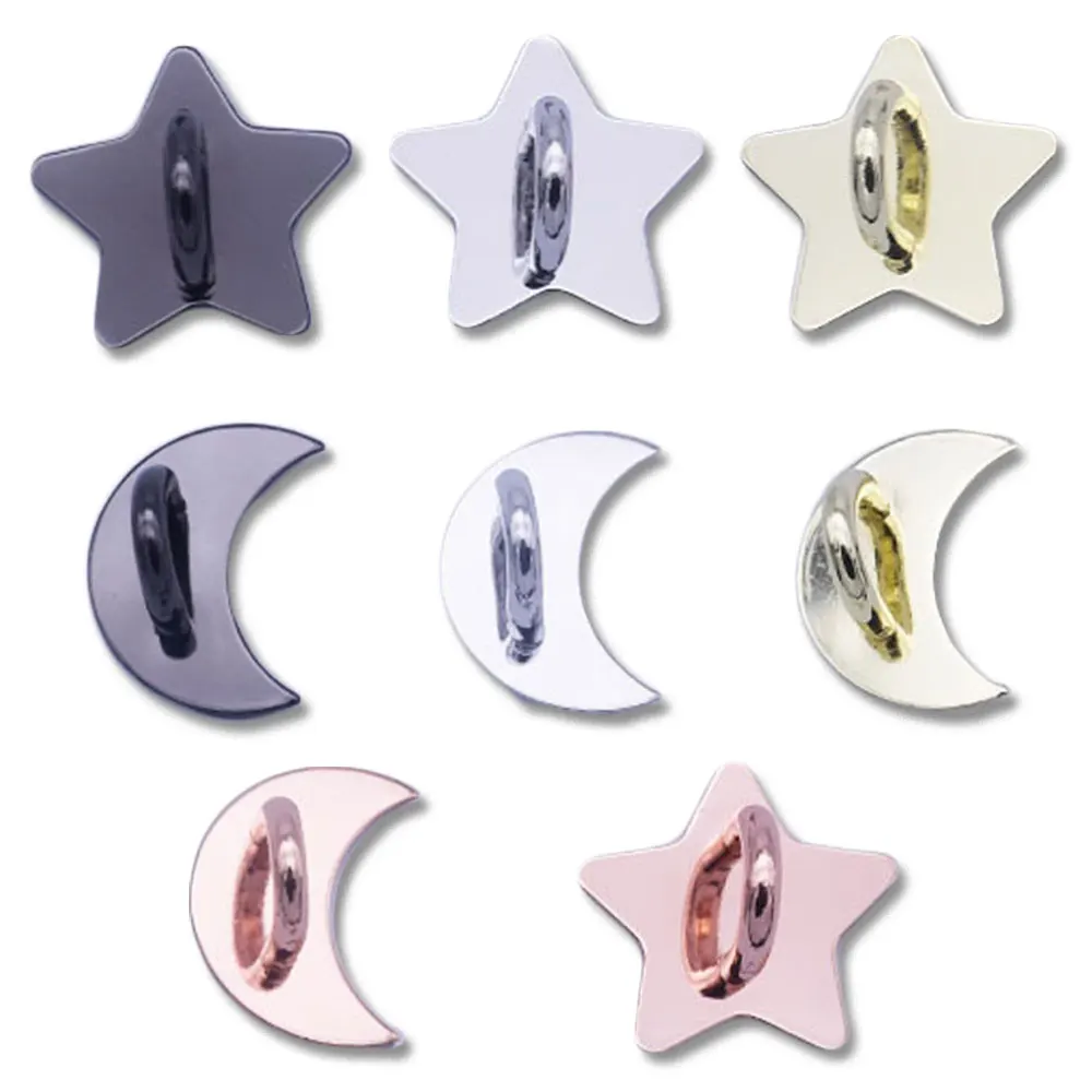 2.5cm Star Moon Adhesive Metal Phone Charm Holder Mobile Phone Case Finger Ring Stand Hook Buckle DIY Accessories String