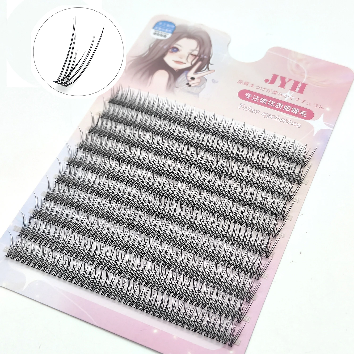 8/9/10/11/12 mm Fishtail False Eyelashes Cluster Natural Grafted Eyelashes Professional Eyelash Extension Individual Lashes