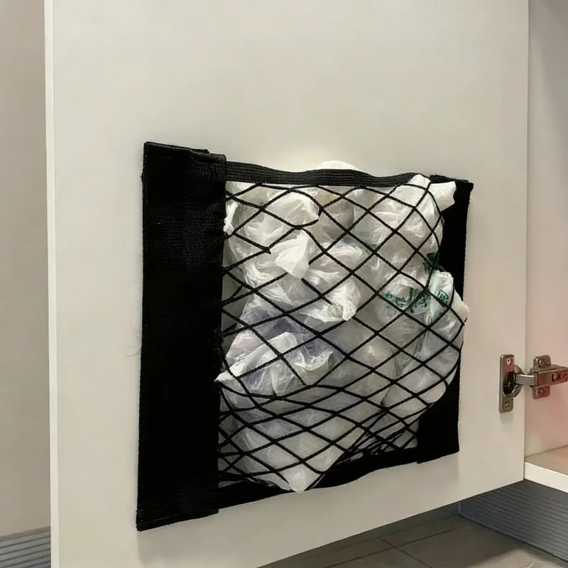 Car-Mounted Elastic Mesh Pocket for Seat Back Storage, Fastened with Velcro, Trunk Organizer, Car Storage Accessory