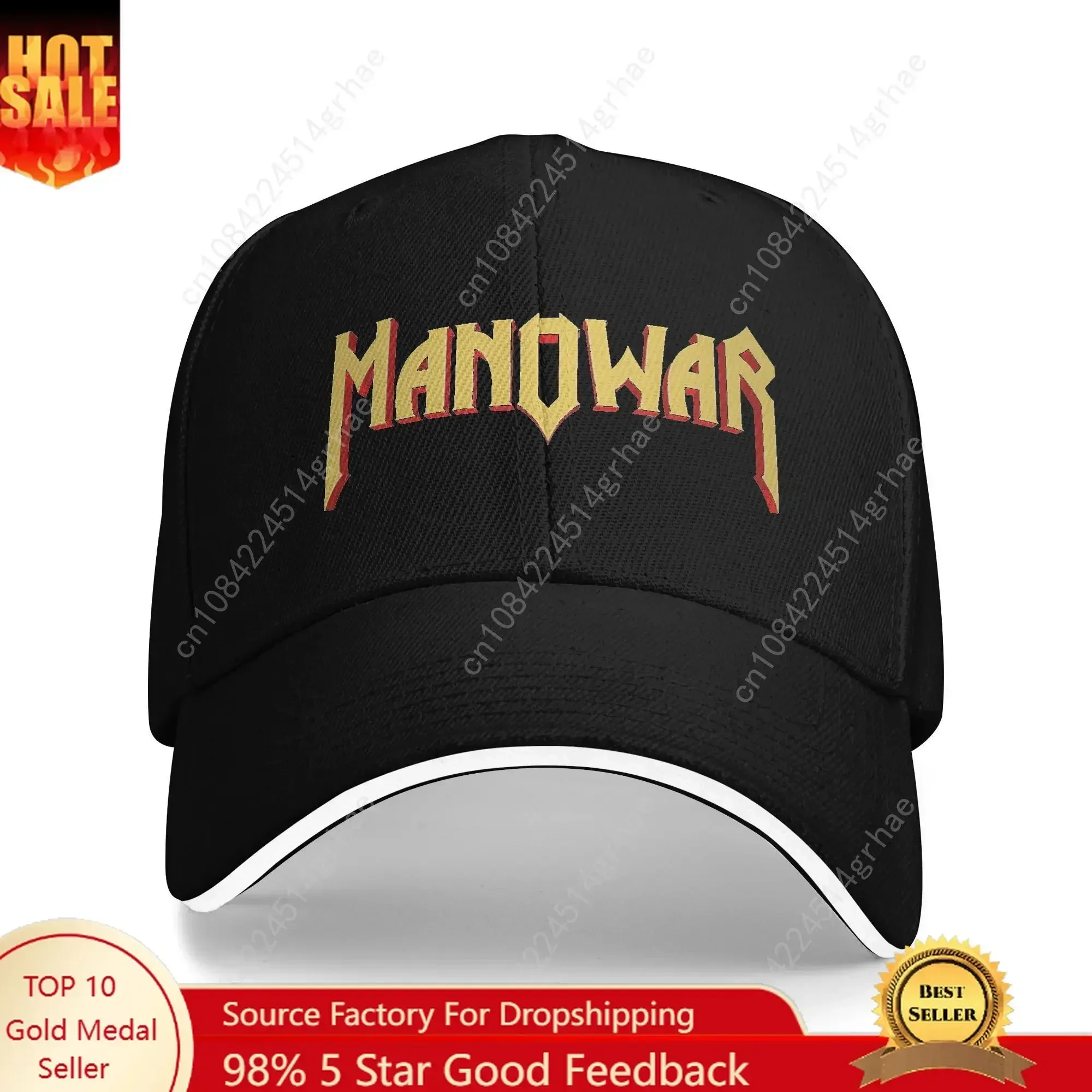 Manowars Rock Sandwich Hats Adult Hip-HopBaseball Caps Music Sandwich Hats Adjustable Polyester  Hat Autumn Hat