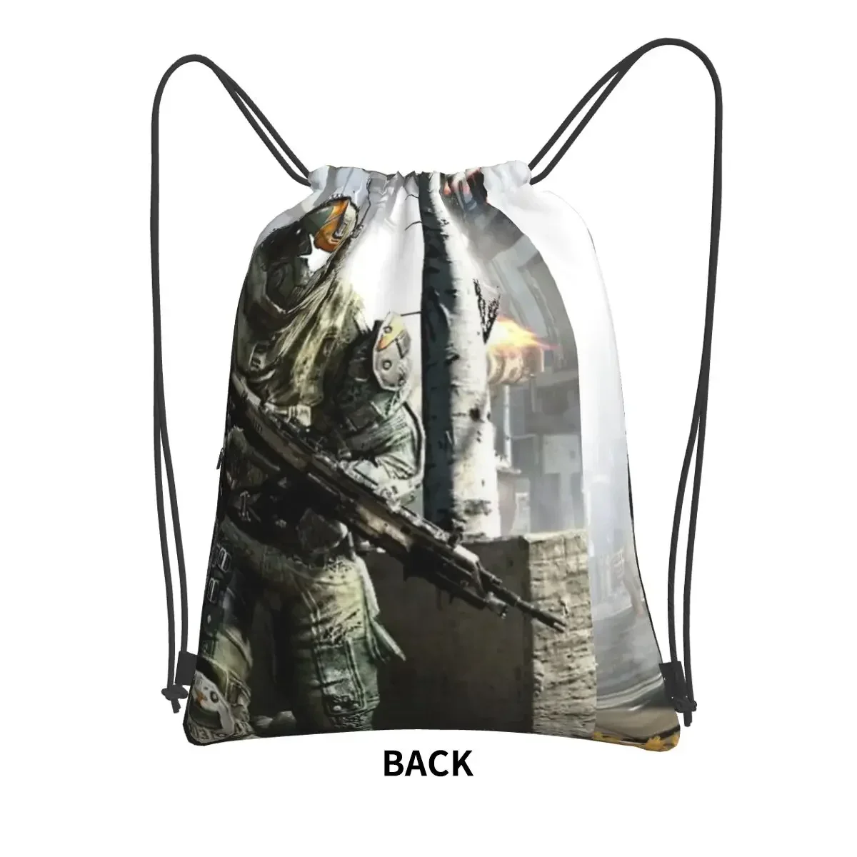 Titanfall 2 Helmet Portable Backpacks Drawstring Bag Casual Drawstring Bundle Pocket Shoes Bags For Travel Sport Man Woman