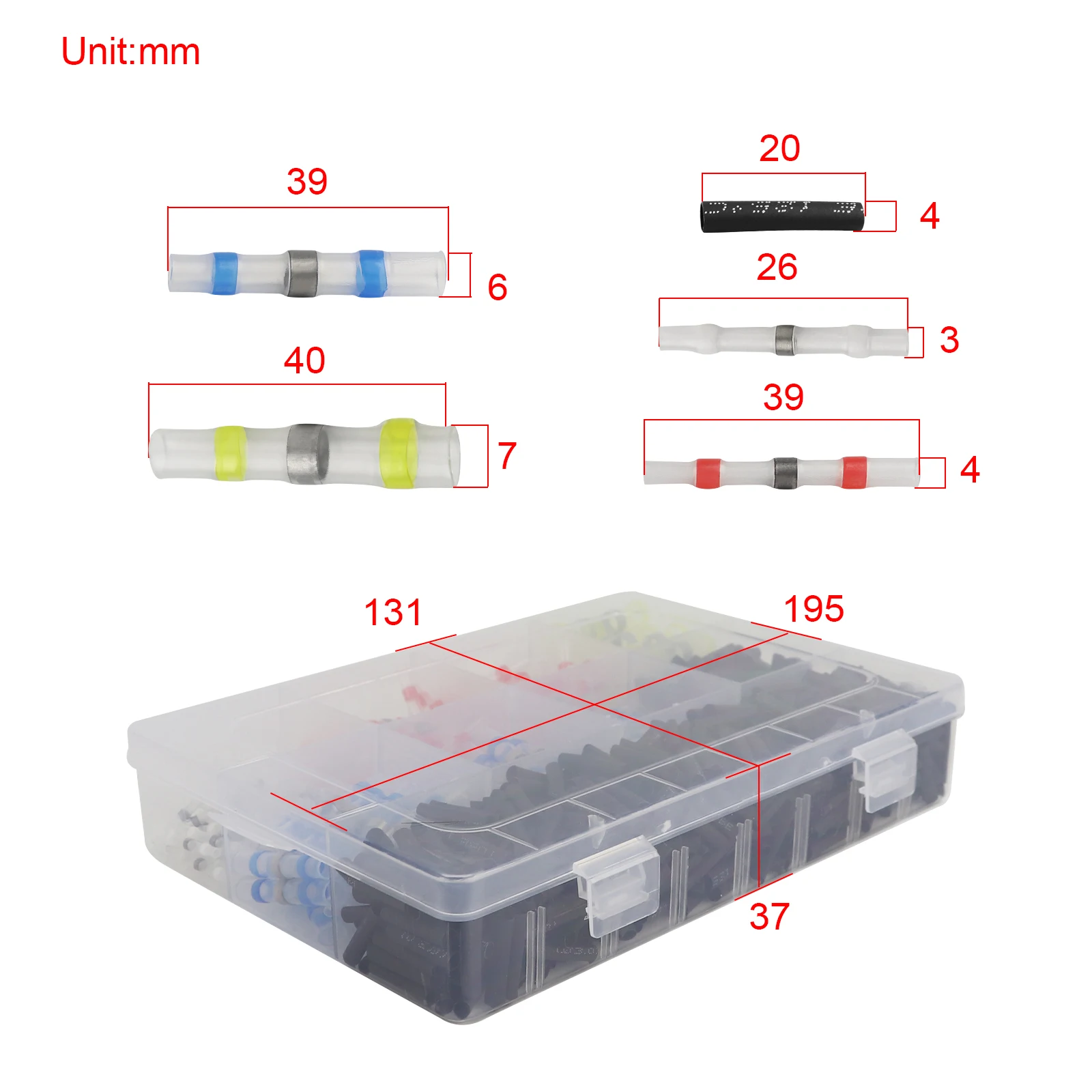 800pcs Heat Shrink Wire Connector Solder Seal Wire Connectors for Marine Automotive Boat Truck Solder Stick Wire Connectors