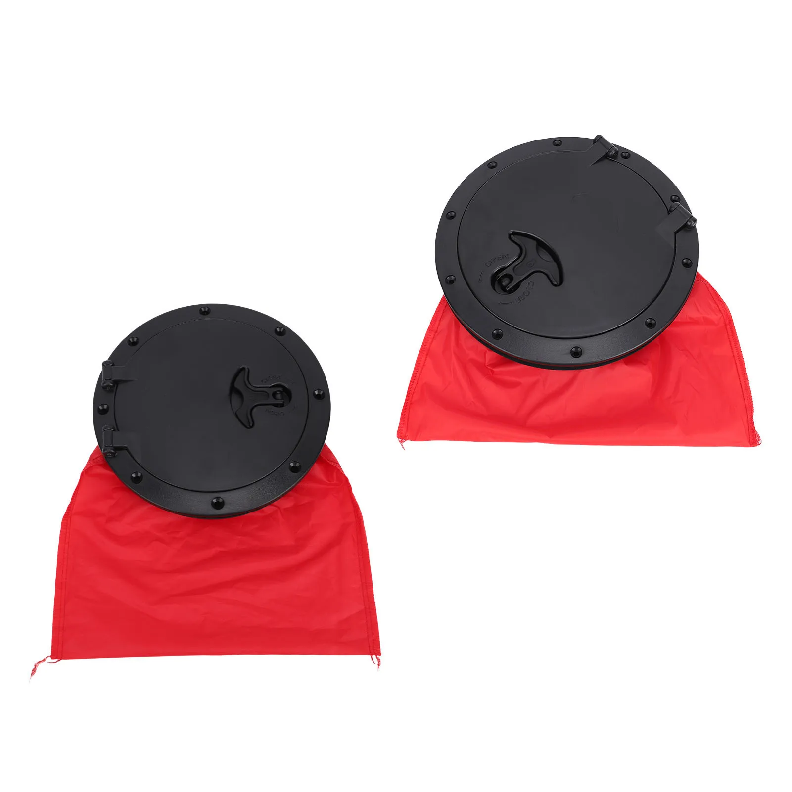 

Black Deck Plate Kit Round Deck Hatch Cover with Red Waterproofing Bag for Kayak Boat Fishing Rigging Inspection Hatch