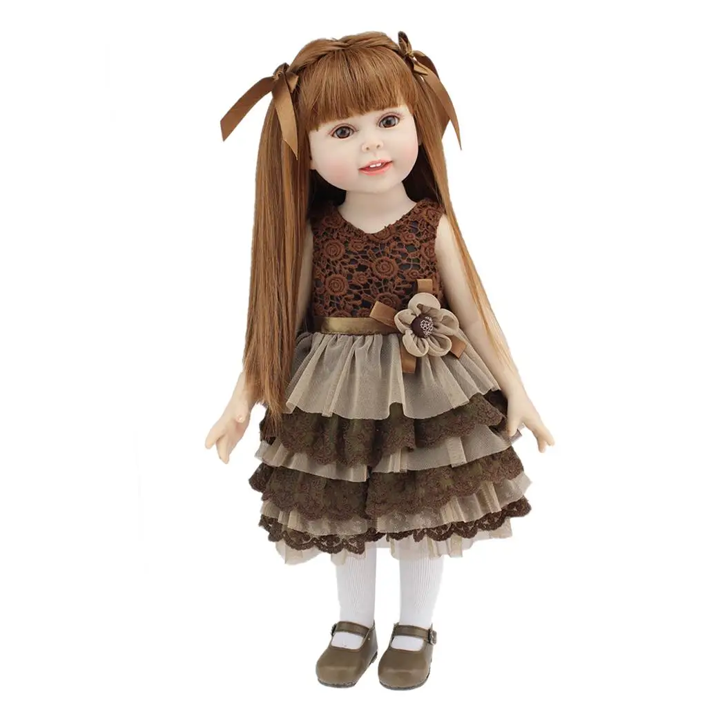 18 인치 사랑스러운 다시 태어난 유아 인형 공주 드레스와 어린 소녀 인형 금형 생일 축제 선물 장난감
