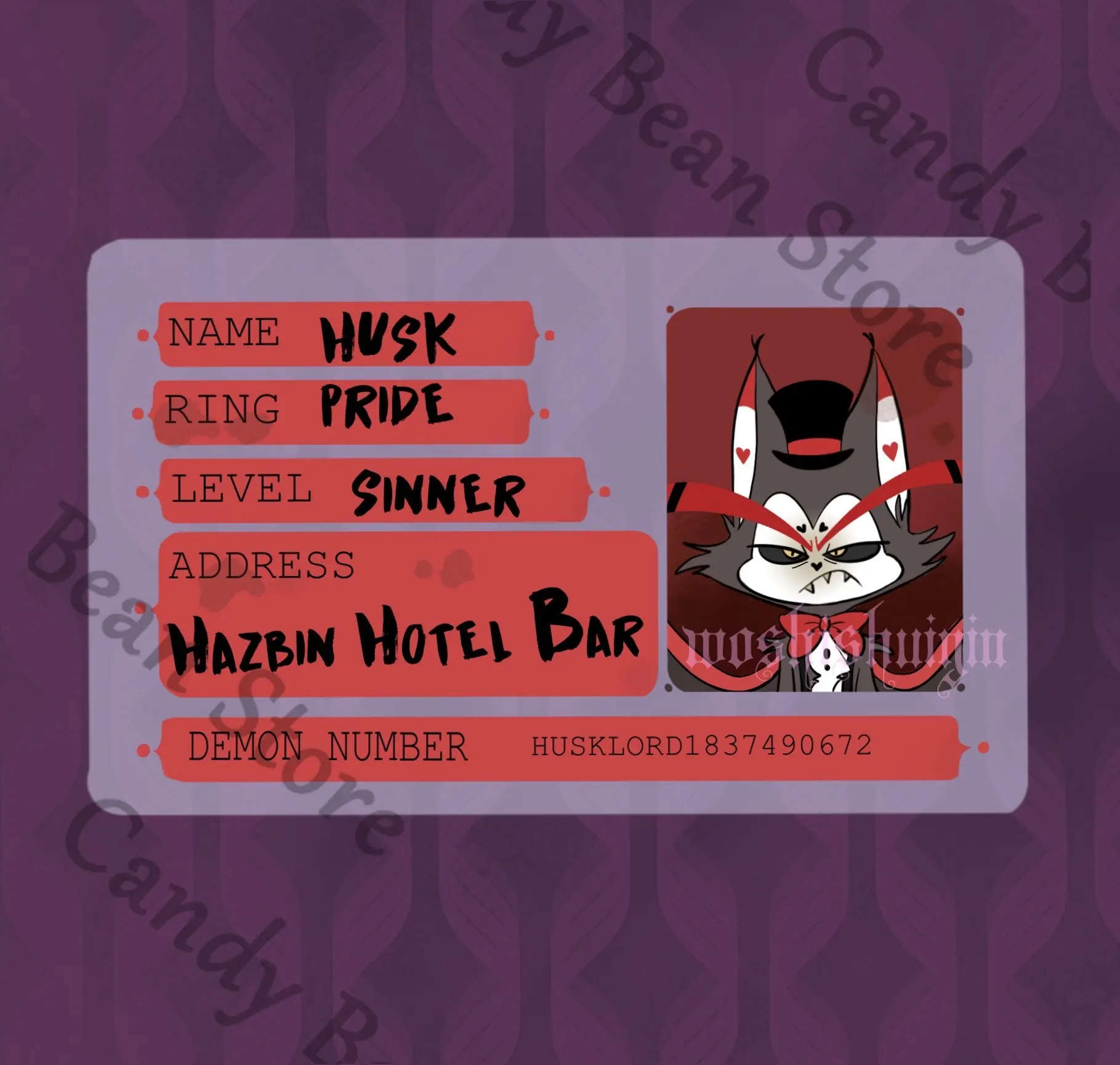 Hazbin Hotel Anime ‌Alastor Angel Dust Husk VOX Sir Pentious Cosplay Identity Card Sleeve Cartoon Cards Protective Sleeve Xmas view 4