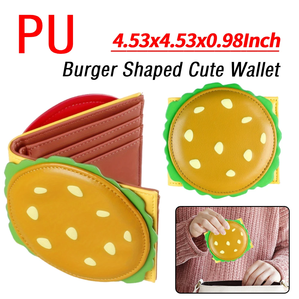 

Кошелек в форме бургера с защитой от RFID, держатель для кредитных карт, монетница из искусственной кожи для женщин и девушек