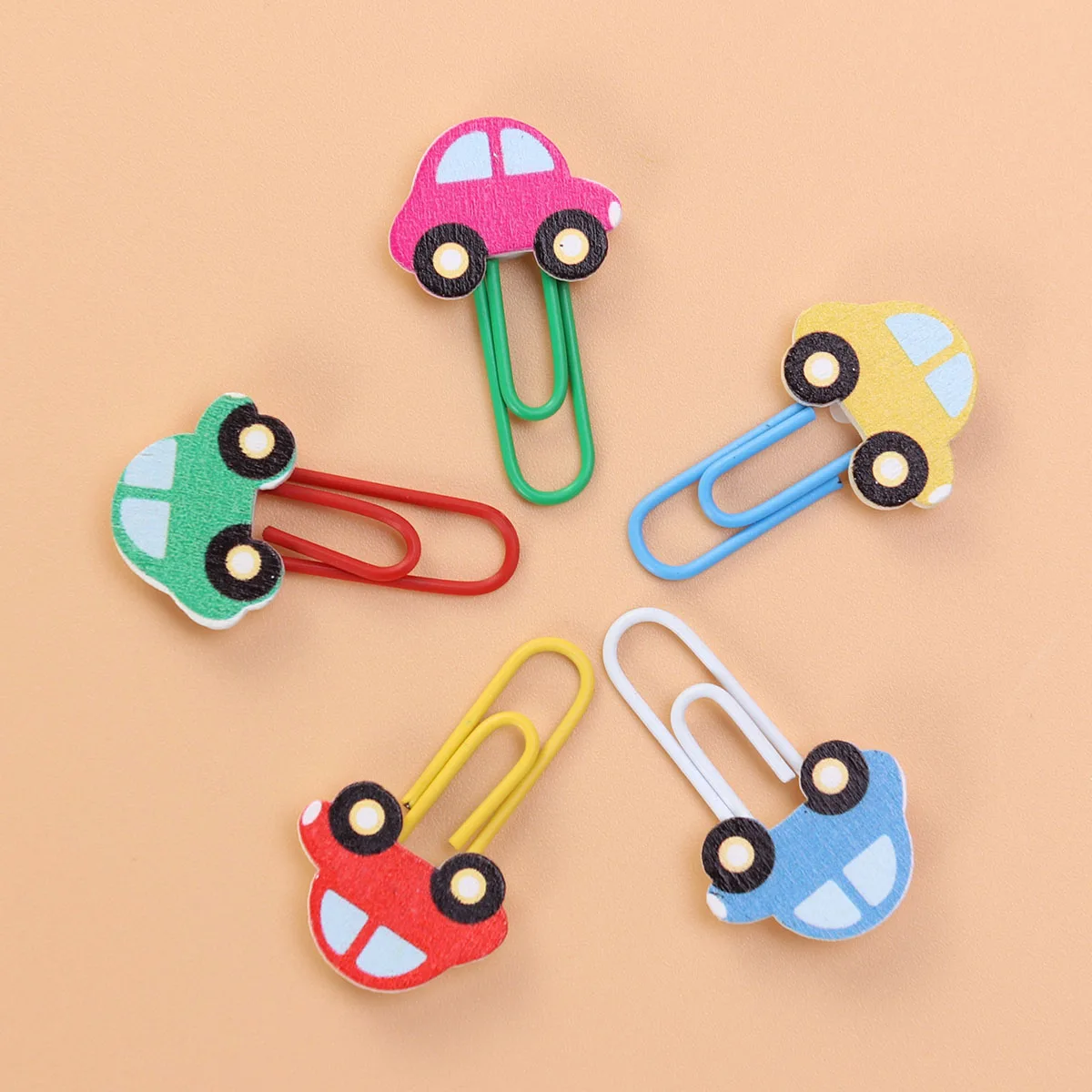 

Colored Paper Clips Lovely Bookmarks School Office Supplies Decoration File Clamps Wooden Cute Clothespins Creative Sturdy