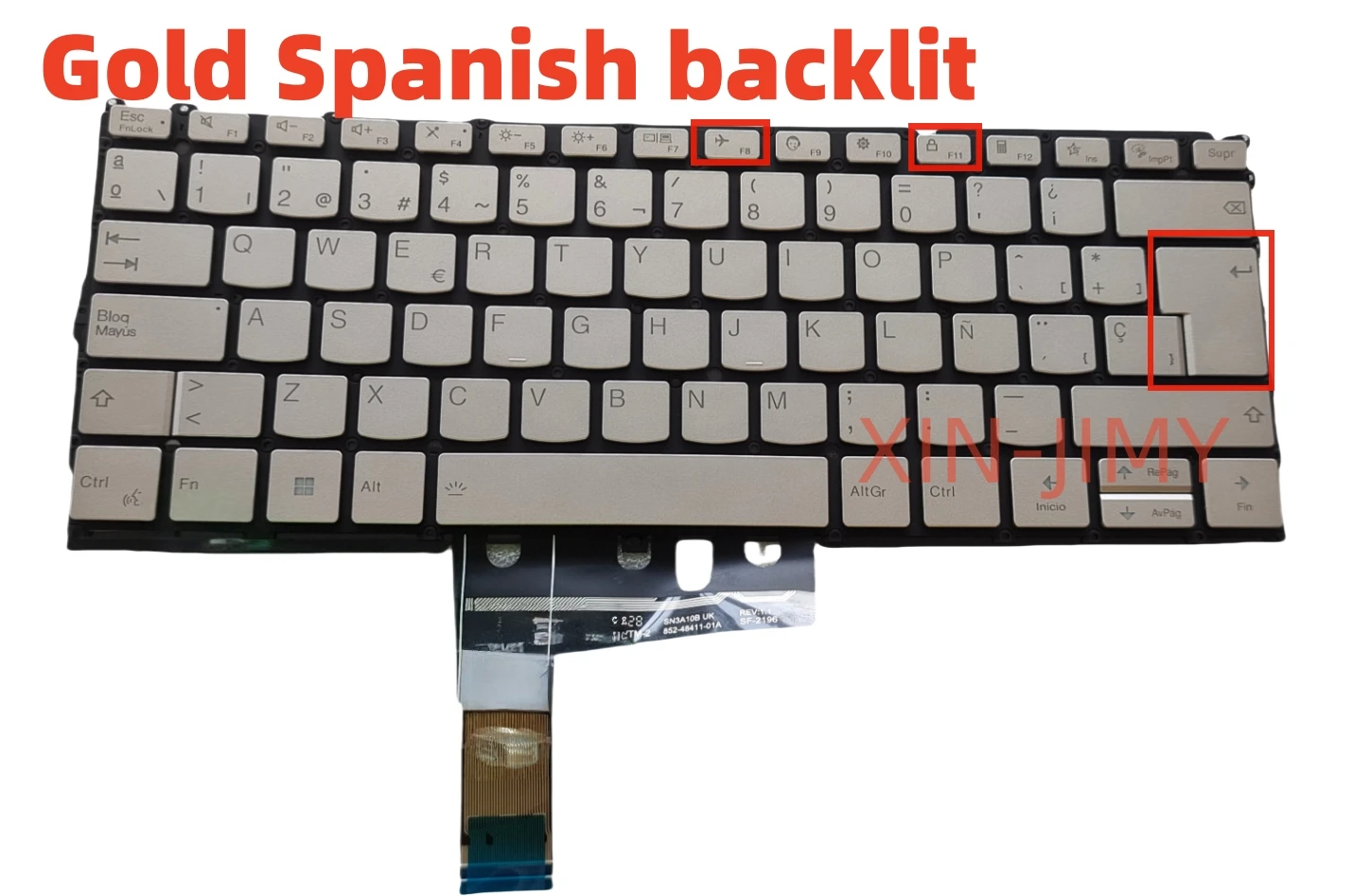 

Spanish Gold Laptop keyboard For Lenovo Yoga Slim 9 14IAP7 82T0 PT4UXB SP Notebook with backlit
