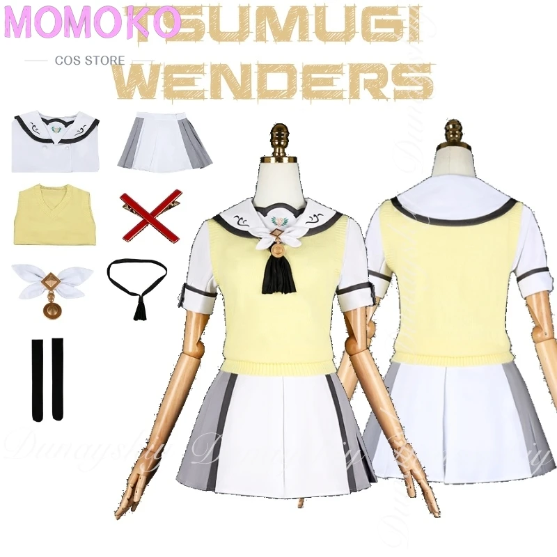 

Summer Pockets Game Tsumugi Wenders Cosplay With Yellow Wig A German Mixed-race Girl Looking For Herself Cosplay Costume All Set