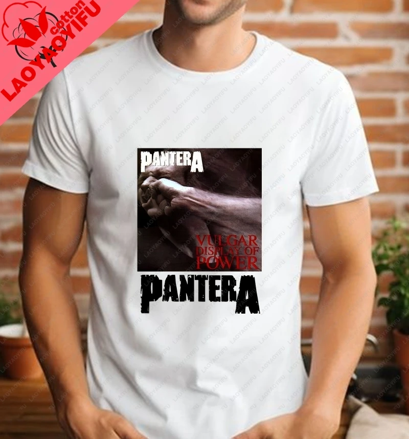 Retro Pattern T-shirts From The American Band PANTERA. Cotton Round-neck T-shirts Are Suitable for Both Men and Women view 4