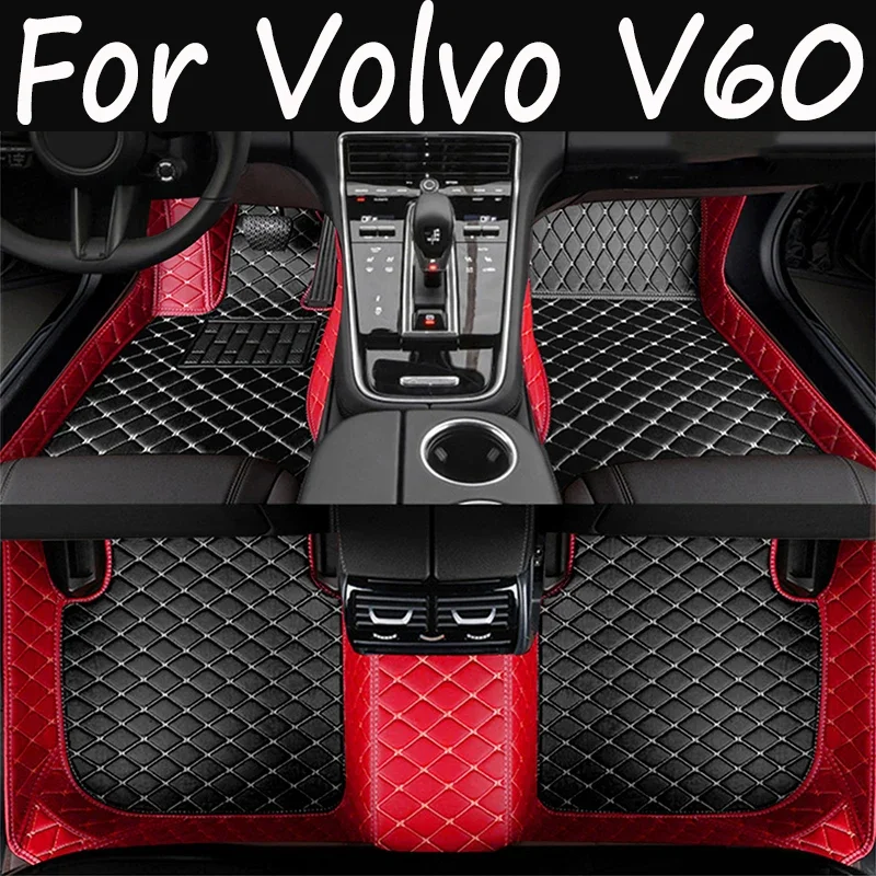 

Car Mats For Volvo V60 2018~2022 Luxury Leather Foot Mat Auto Interior Parts Carpet Protective Floor Durable Rug Car Accessories