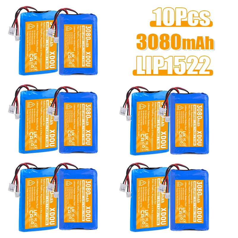 

10 шт./лот, 3080 мАч, аккумулятор контроллера PS4 для Sony PlayStation 4 DualShock4 V1 V2 KCR1410 LIP1522 CUH-ZCT1E, беспроводной контроллер
