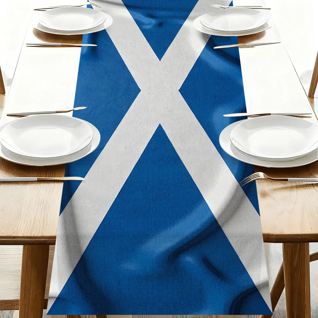 1pc Scottish Flag Table Runner Holiday Party Decorative Cloth for Home Kitchen Dining Office Living Room Coffee Table