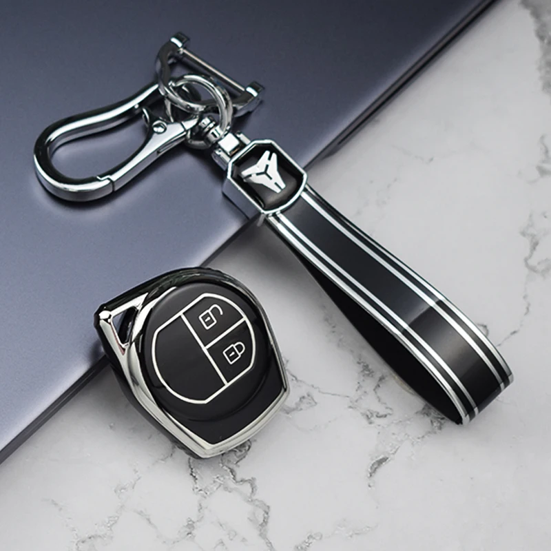 2 przyciski Shell Fob brelok do Suzuki SX4 Swift Grand Vitara Ciaz Liana Spresso Celerio Jimny TPU pilot samochodowy etui na kluczyk/pilota do samochodu okładka