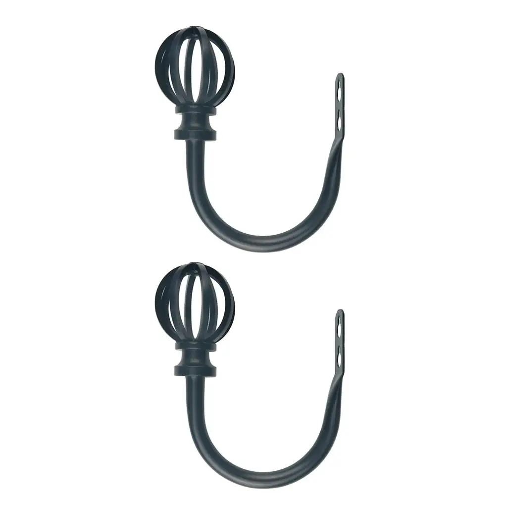 Iron Window Curtain Holdback Hook U Shaped Metal Tieback Wall Mounted Drapery Hanger for Living Room Bedroom