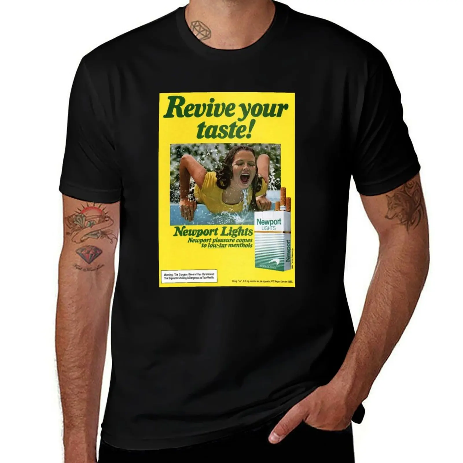 Revive your taste! Newport Cigarette Ad 1980 T-Shirt man t shirt graphic T-Shirt