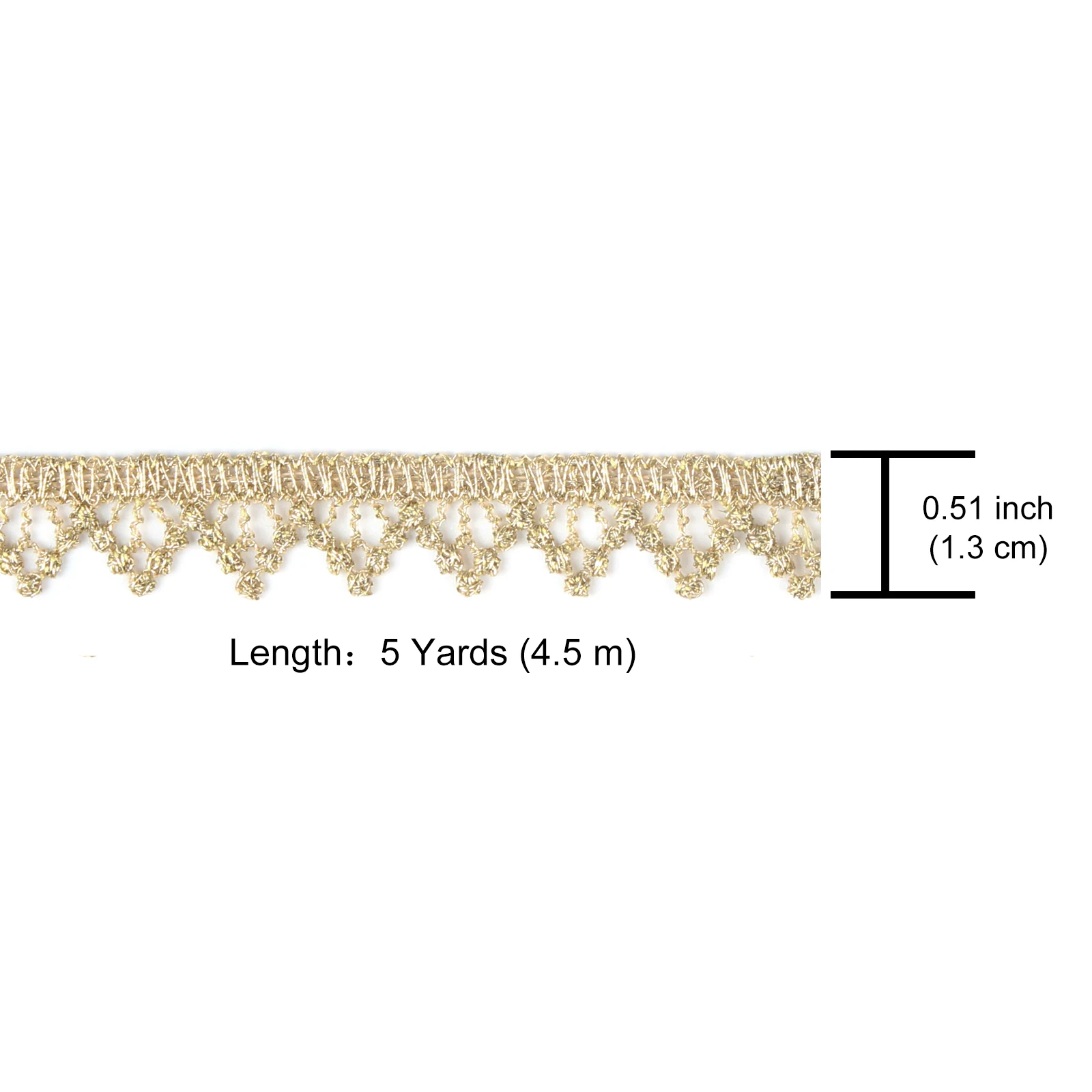 5 Yard Gold Lace Trim Sequins Ribbon Vintage Decorative Wedding DIY Craft Sewing Fabric for Tablecloth Edge Clothing Decor