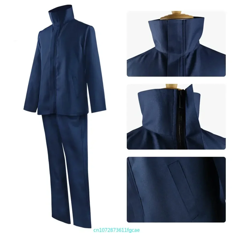 الدب دن أنيمي Jujutsu Kaisen Gojo Satoru بلايز السراويل لصقة عين الباروكات مجموعة تأثيري حلي الكبار رجل موحد البدلة Carni جديد 2025