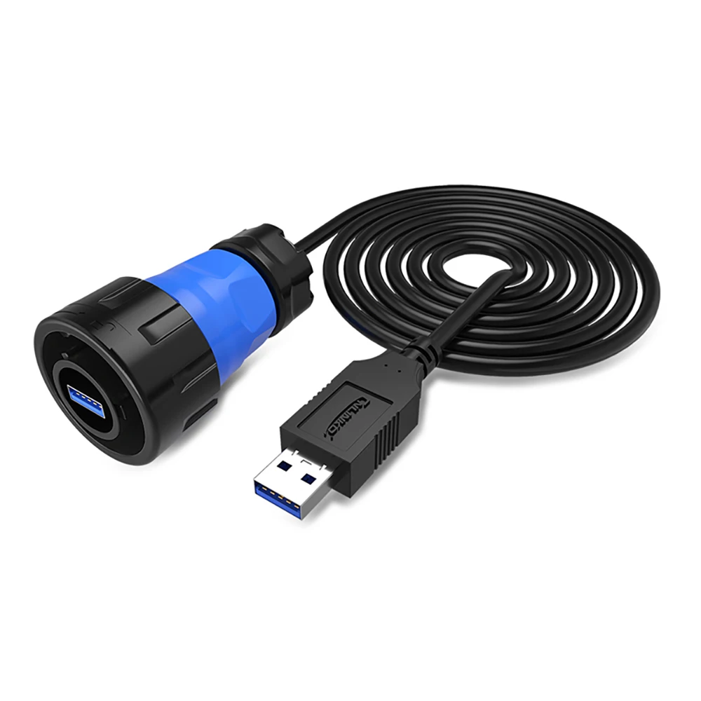 CNLINKO M24 USB Cable Connector Female Socket Male Plug Panel USB3.0 Waterproof Wire Connector IP68 Charging Data Sync Connector