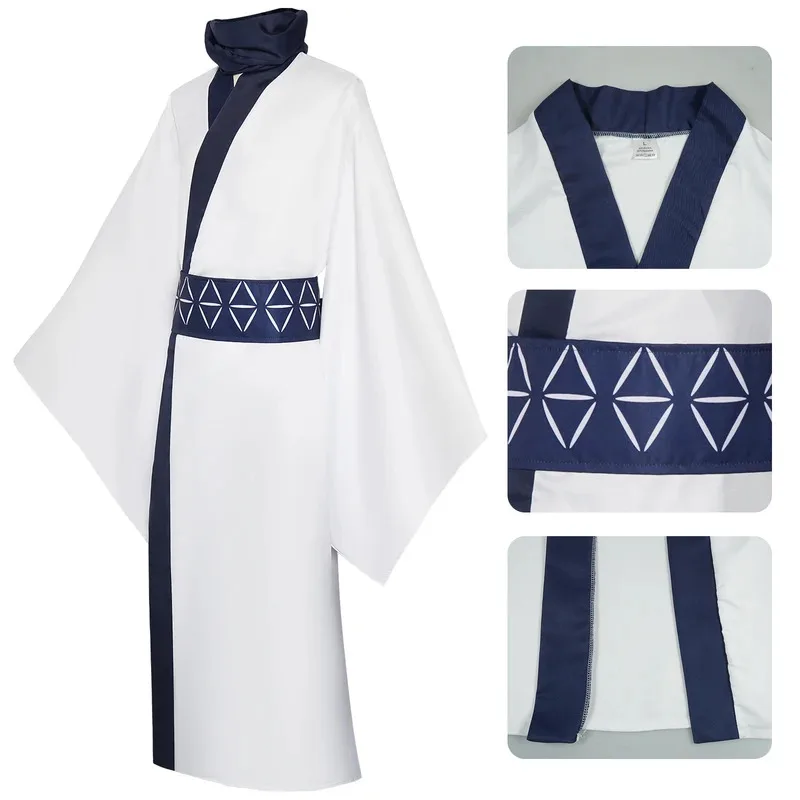 Cosplay Anime Jujutsu Kaisene hombres Ryomen Sukuna kimono japonés blanco Yukata traje con cinturones; 3'v,6.h;8'