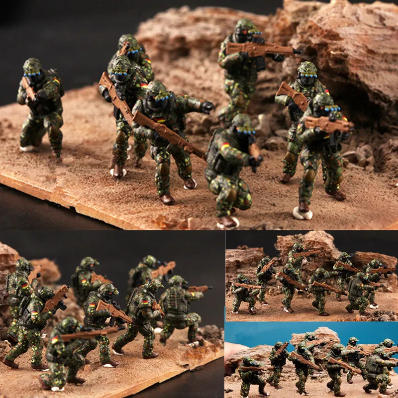 

1:72 Scale Model 8 Pcs Modern German KSK Special Commando Team 8 Soldiers Action Figure Toys Scene Accessory Display Collection