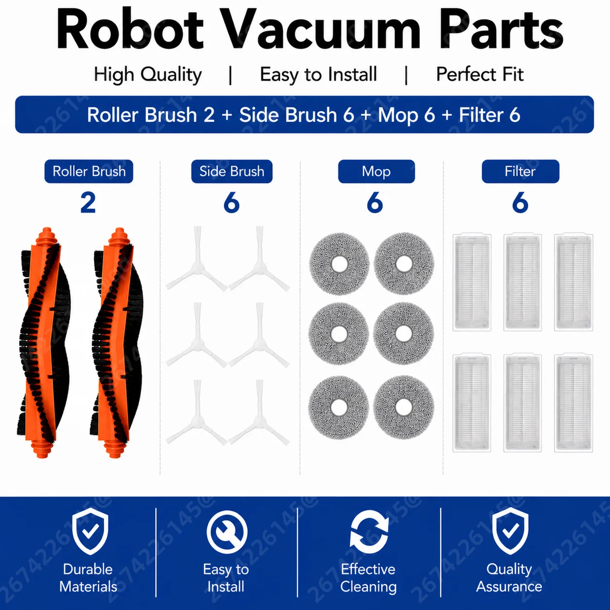 

Compatible For Xiaomi Robot Vacuum X20 / C101 Parts Accessories Filter Main Side Brush Mop