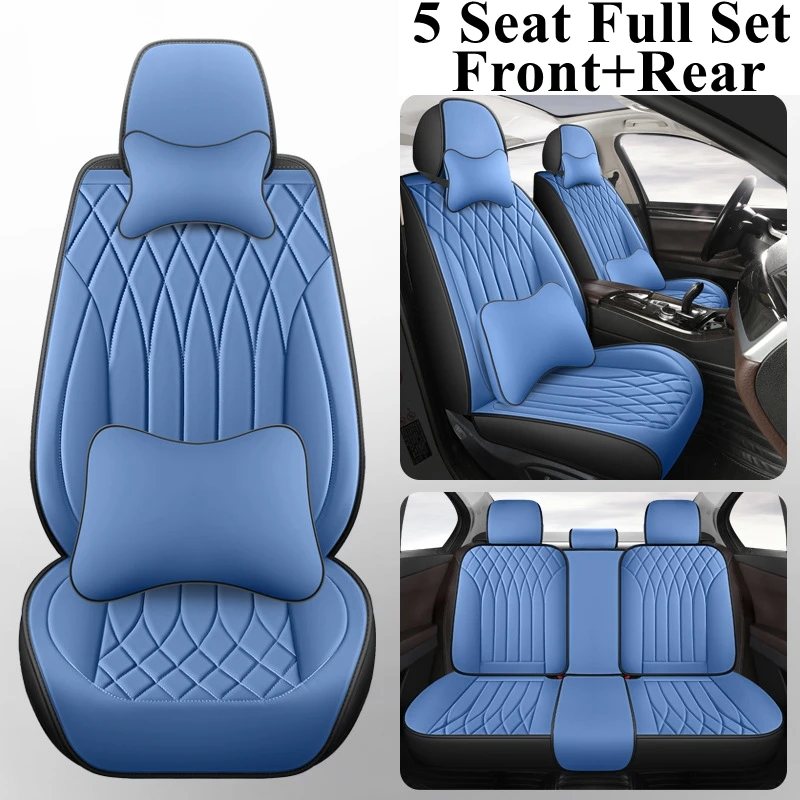 Front+Rear Leather Car Seat Cover Set for Kia Borreg Cadenza Carens Forte K9 KCV4 Maxima Niro Opirus Sorento Stinger Stonic VQ