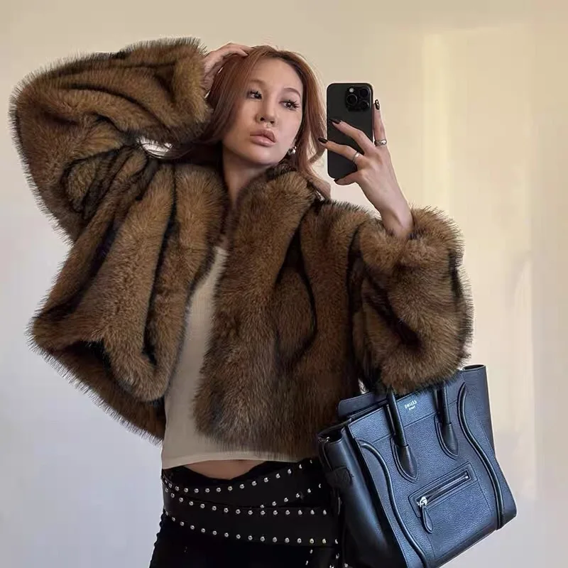 

Autumn Winter ort Thiened Fur Jaet Women's Coat Warm Plu Outerwear Large Size Casual Commute Sle Faionable