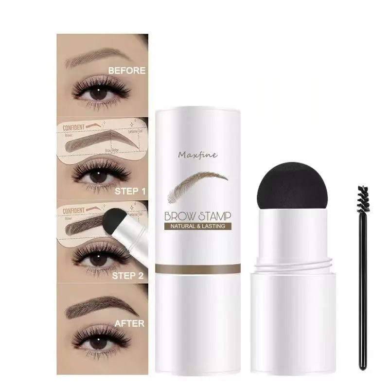 Eye-Brow Stamp Stencil Kit Waterproof Brow Stamp Shaping Kit Eyebrow Definer Eyebrow Filling Powder Stamp Women Makeup Tools