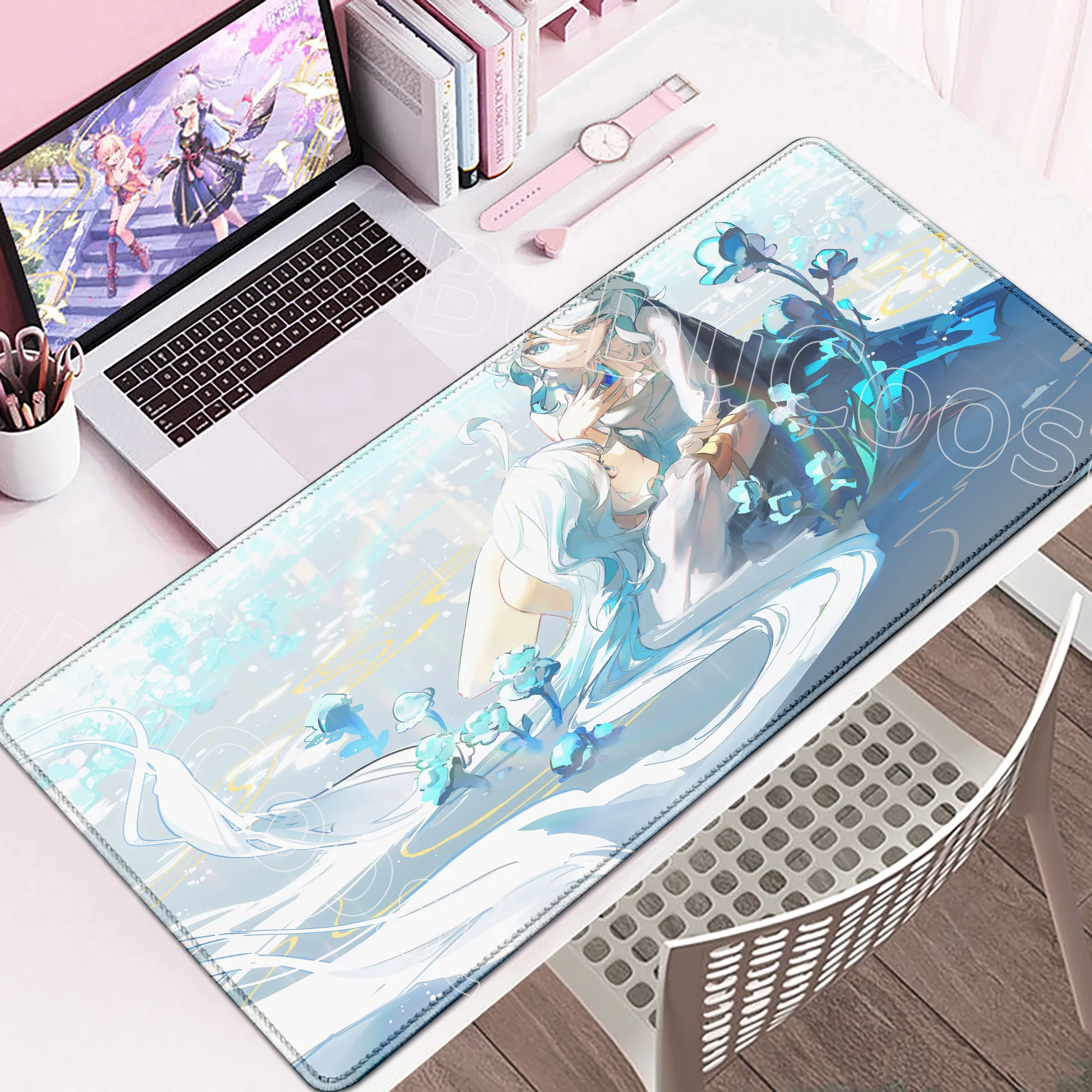 Neue Columbina Flins Varesa Arlecchino Anime Mousepad HD Genshin Impact Mauspad Laptop Gaming PC Mäuse Matte Xxl Tastatur Schreibtisch Matte