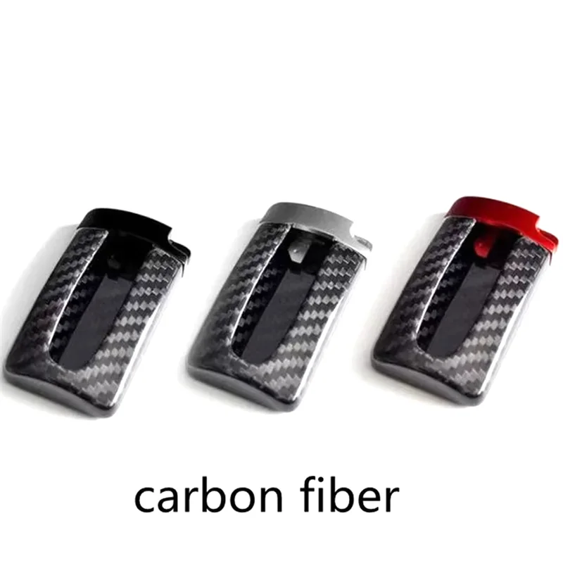 Funda protectora con mando a distancia de fibra de carbono Real en forma de U para Nissan GTR para Infiniti, funda para llave de coche, bolsa plateada
