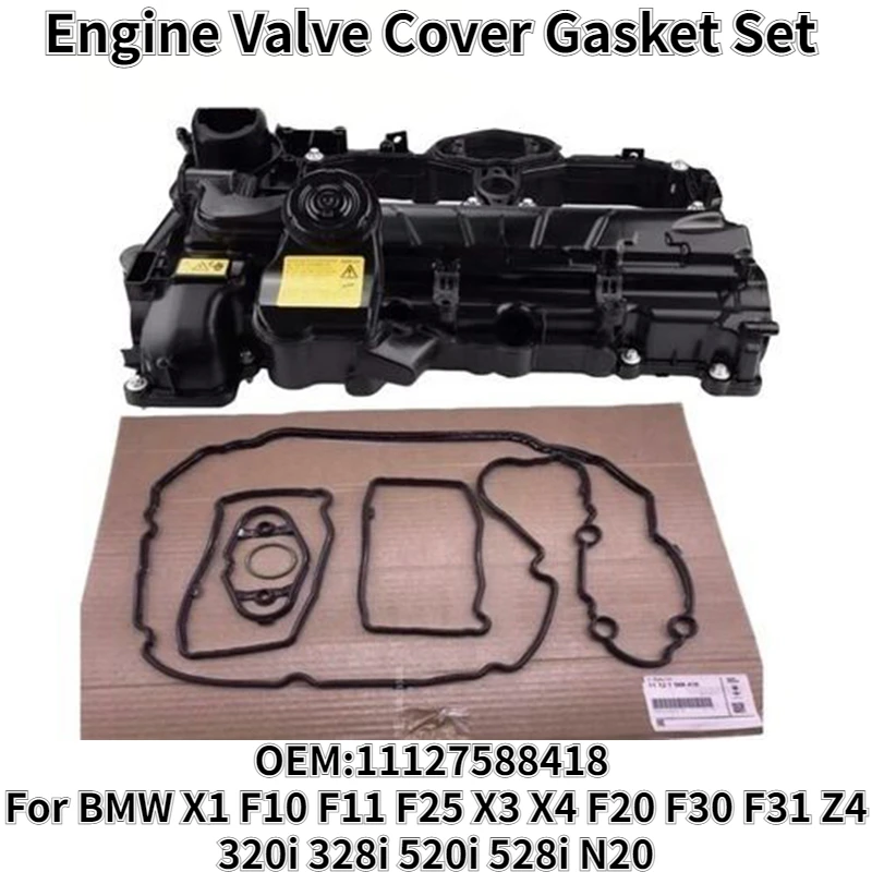 Engine Valve Cover Gasket Rocker Set 11127588418 For BMW X1 F10 F11 F25 X3 X4 F20 F30 F31 Z4 320i 328i 520i 528i N20 2.0L