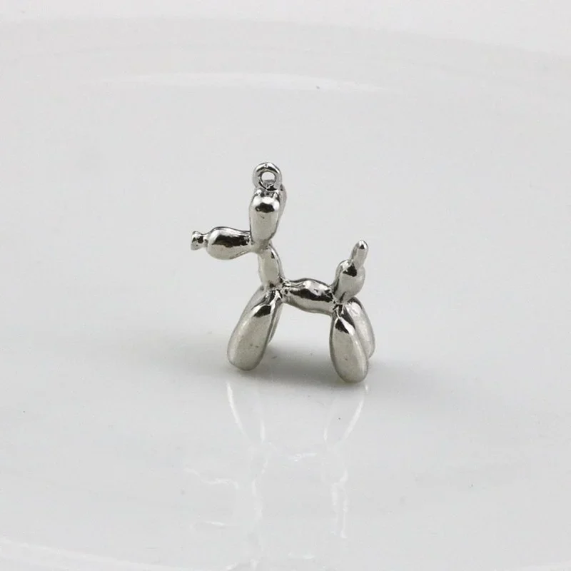 WZNB 4Pcs Dog Charms Balloon Animal Stainless Steel Pendant for Jewelry Making Diy Earring Necklace Accessories Wholesale