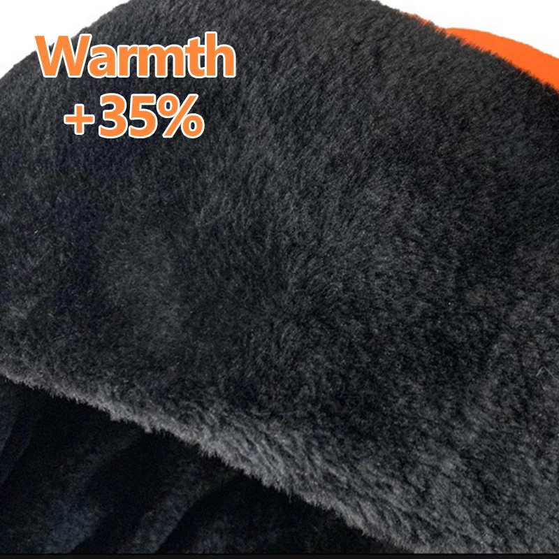 Winter Trapper Hat with Ear Flaps Orange & Fluorescent Green Reflective Beanie for Outdoor Work Hunting Skiing