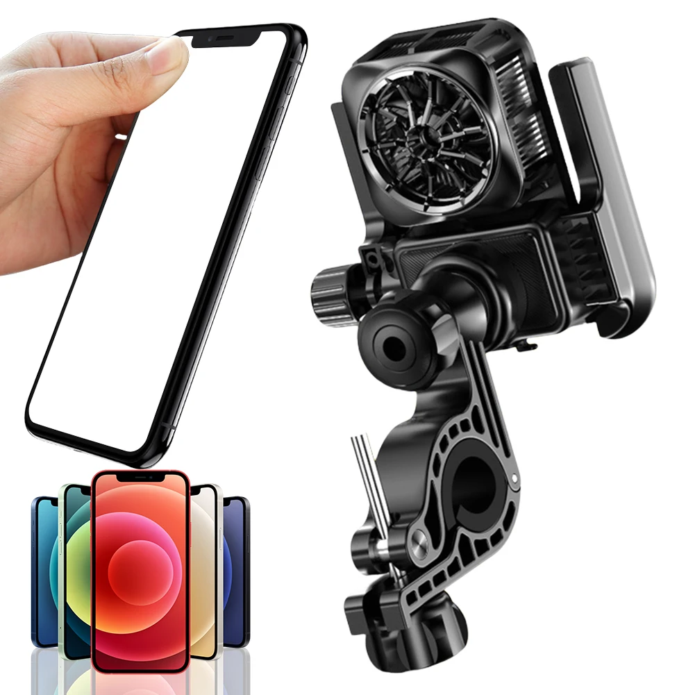 

Cooling Motorcycle Bike Phone Holder Electric Bike Handlebar Phone Mount Holder Motorbike Rearview Mirror GPS Navigation Support