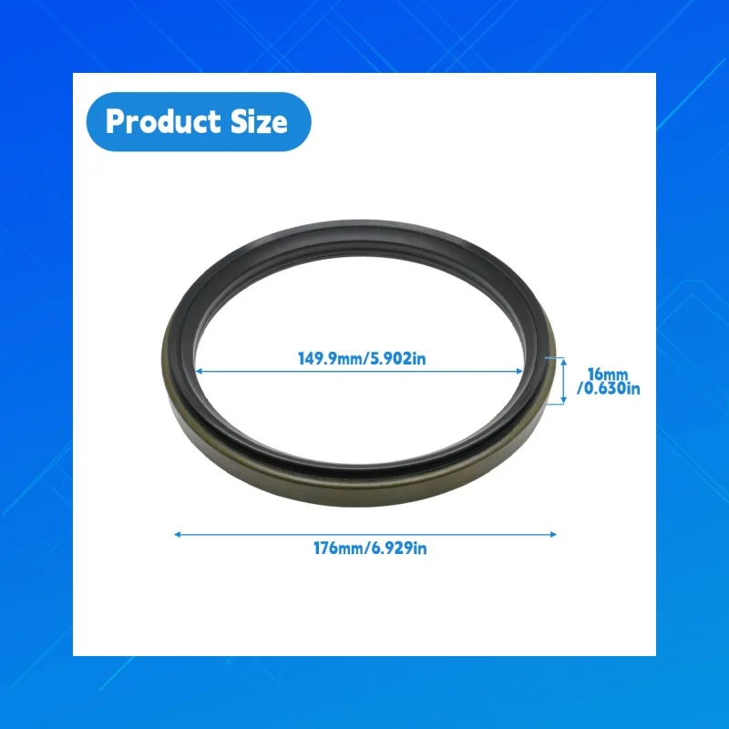 

HEP8085 cartridge oil seal for rotating wheel hub sealing, size 149.6x176x16mm, DMHUI high-quality NBR oil seal,149.9*176*16mm