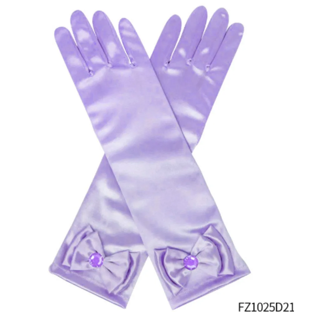 Christmas Fall/Winter Princess Accessories Yellow Light Blue and Purple Bow Gloves