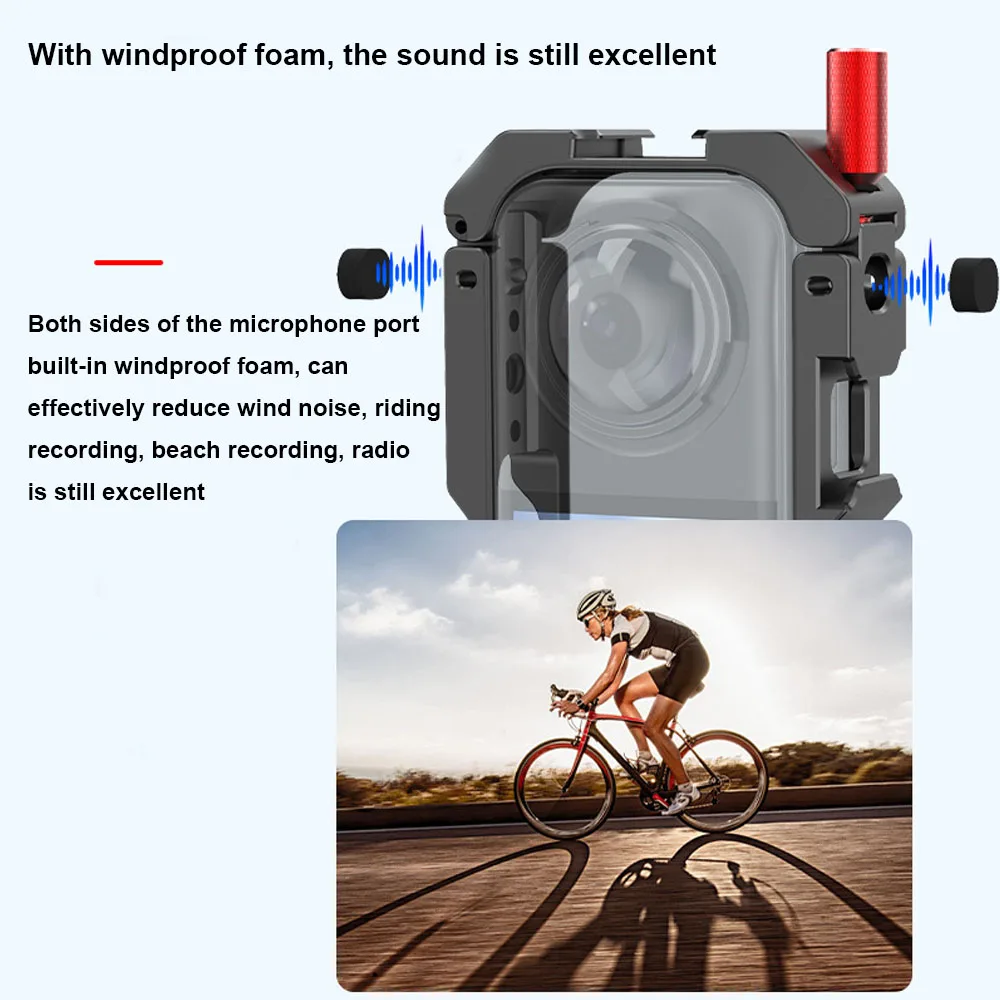 

Aluminum Alloy For Insta360 X5 Camera Cage Protective Vlog Frame with Magnetic Quick Release Connector And Lens Cover