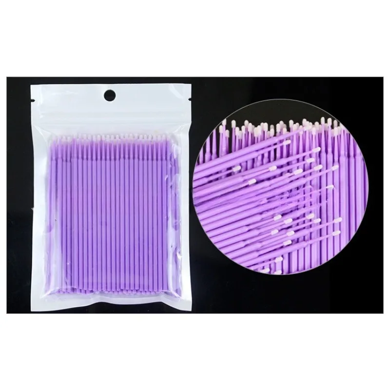 100 Uds. Bolsas de limpieza de hisopo de algodón con varios colores disponibles para ajuste y desinfección de maquillaje Local hisopos de algodón