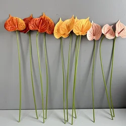 10Pcs Artificial White Palm PU Anthurium Flowers Wedding Decor Fake Flowers Anthurium Party Floral Home Decoration Accessories