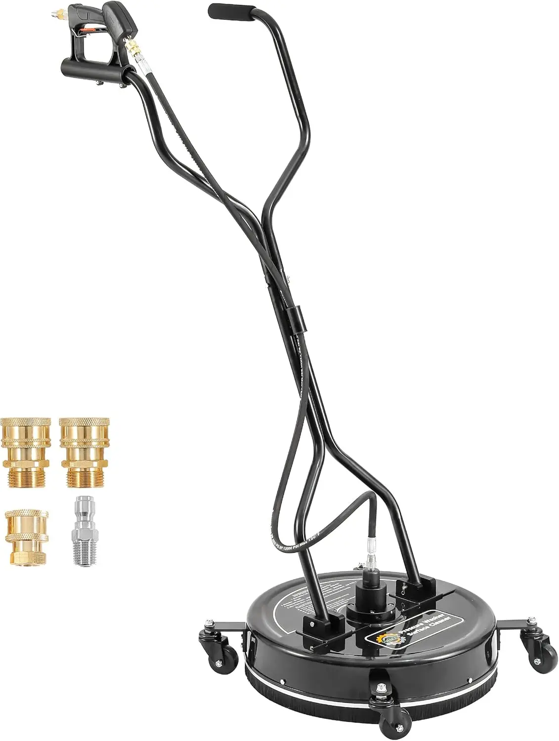 

20 Pressure Washer Surface Cleaner Power Washer Driveway Attachment with 4 Wheels and Dual Handle for Concrete Patio Sidewalk