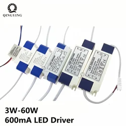 1 pz-5 pz 600mA LED Driver AC85-265V 3W 9W 12W 18W 30W 36W 50W 1x3W 2-3x3W 4-7x3W 8-12x3W trasformatore di illuminazione muslimata