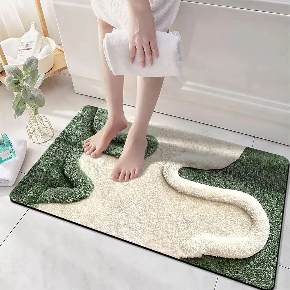 Colorful Visual 3D Velvet Diatomaceous Earth Mat Water Absorbent Foot Mat Entrance Door Mat
