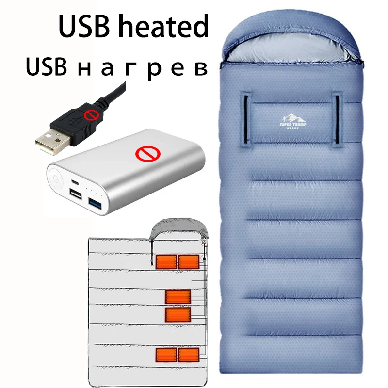 Saco de dormir calefactable USB para acampar invierno y senderismo - imagen 4
